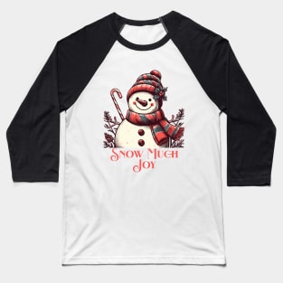 Christmas Print Design of Snowman Baseball T-Shirt